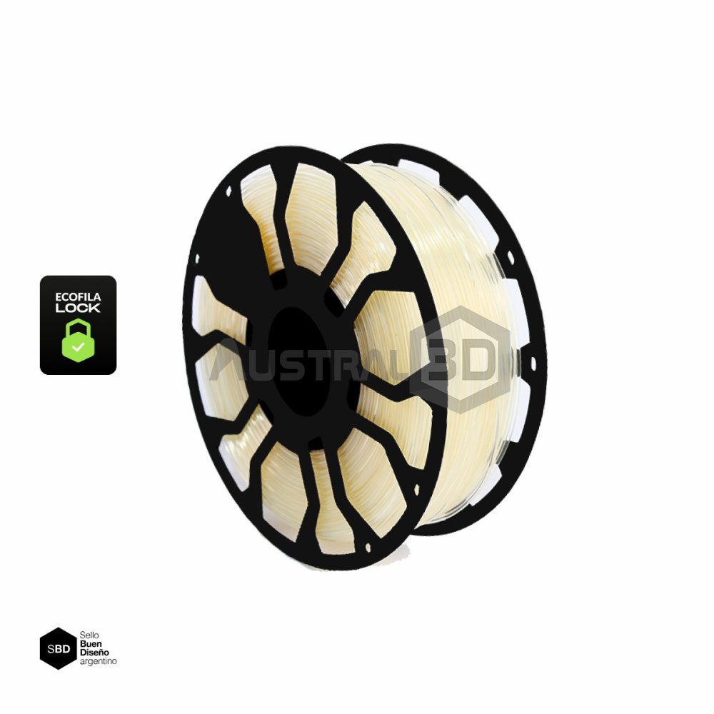 Filamento 3D ECOFILA LOCK PLA 1.75 Hellbot 1kg NATURAL CRISTAL