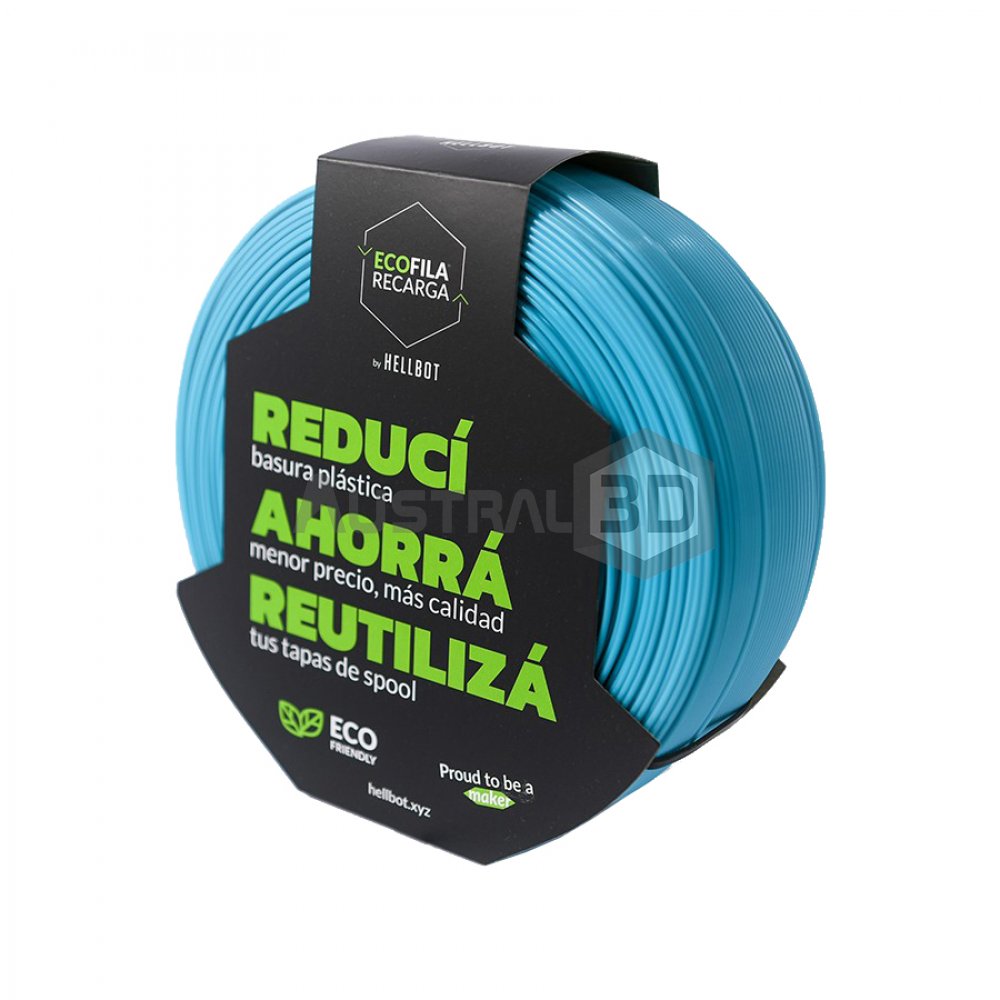 Filamento 3D RECARGA LOCK PLA 1.75 Hellbot 1kg AQUA