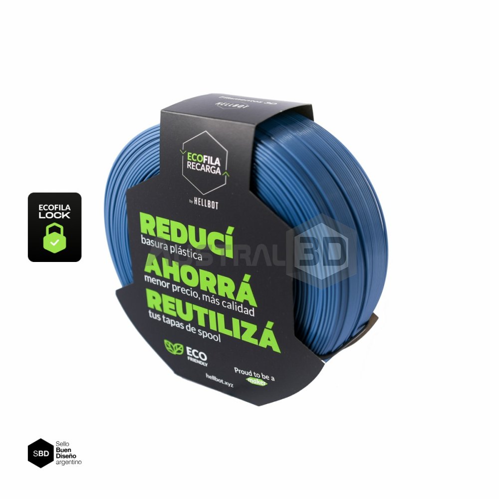 Filamento 3D RECARGA LOCK PLA 1.75 Hellbot 1kg COBALTO