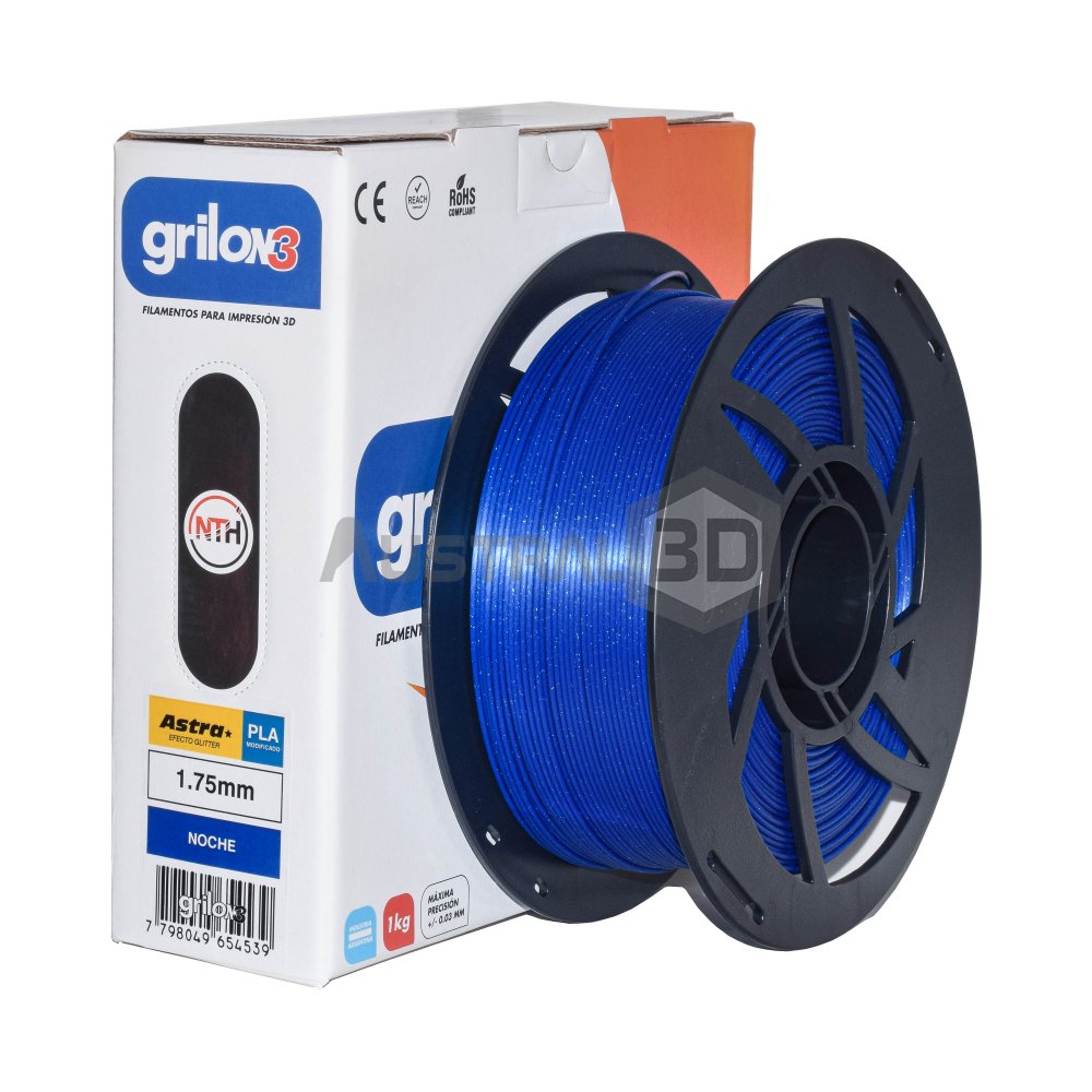 Filamento 3d PLA ASTRA Glitter 1,75mm 1kg NOCHE