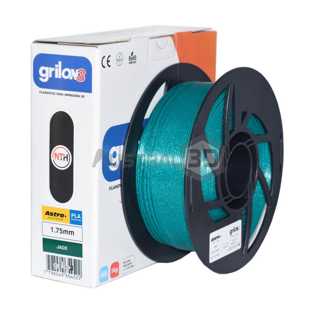 Filamento 3d PLA ASTRA Glitter 1,75mm 1kg JADE