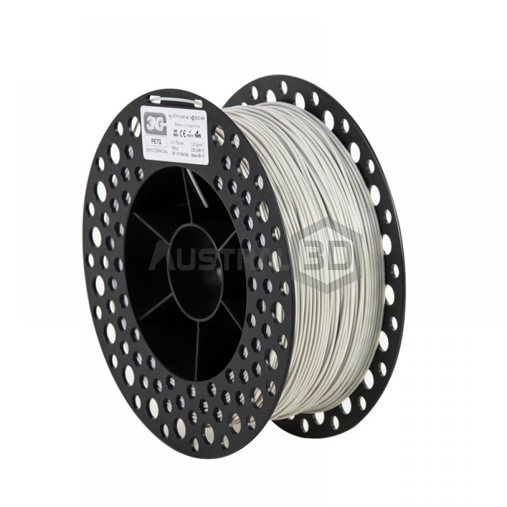 Filamento 3D 3n3 PETG GRIS ESPACIAL 1.75mm 750g
