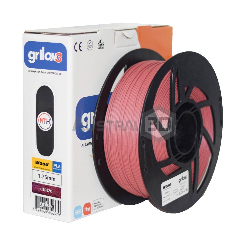 Filamento Wood Pla Madera Grilon3 1kg 1.75mm CEREZO