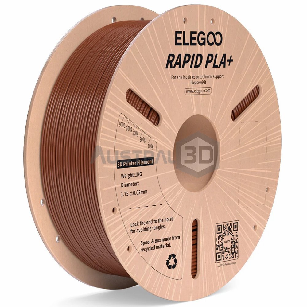 Filamento 3D ELEGOO Rápido PLA+ 1kg 1.75mm 600mm/s MARRON