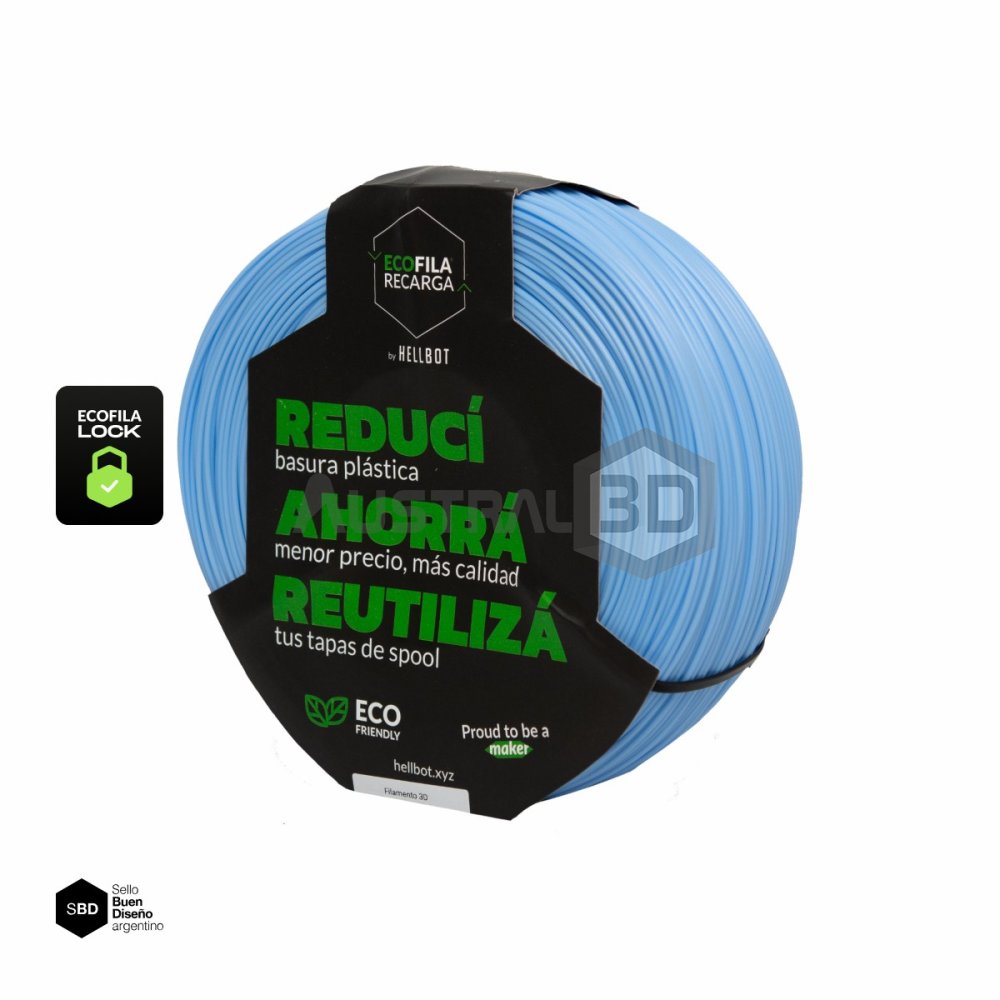 Filamento 3D RECARGA LOCK PLA 1.75 Hellbot 1kg INDIGO PASTEL