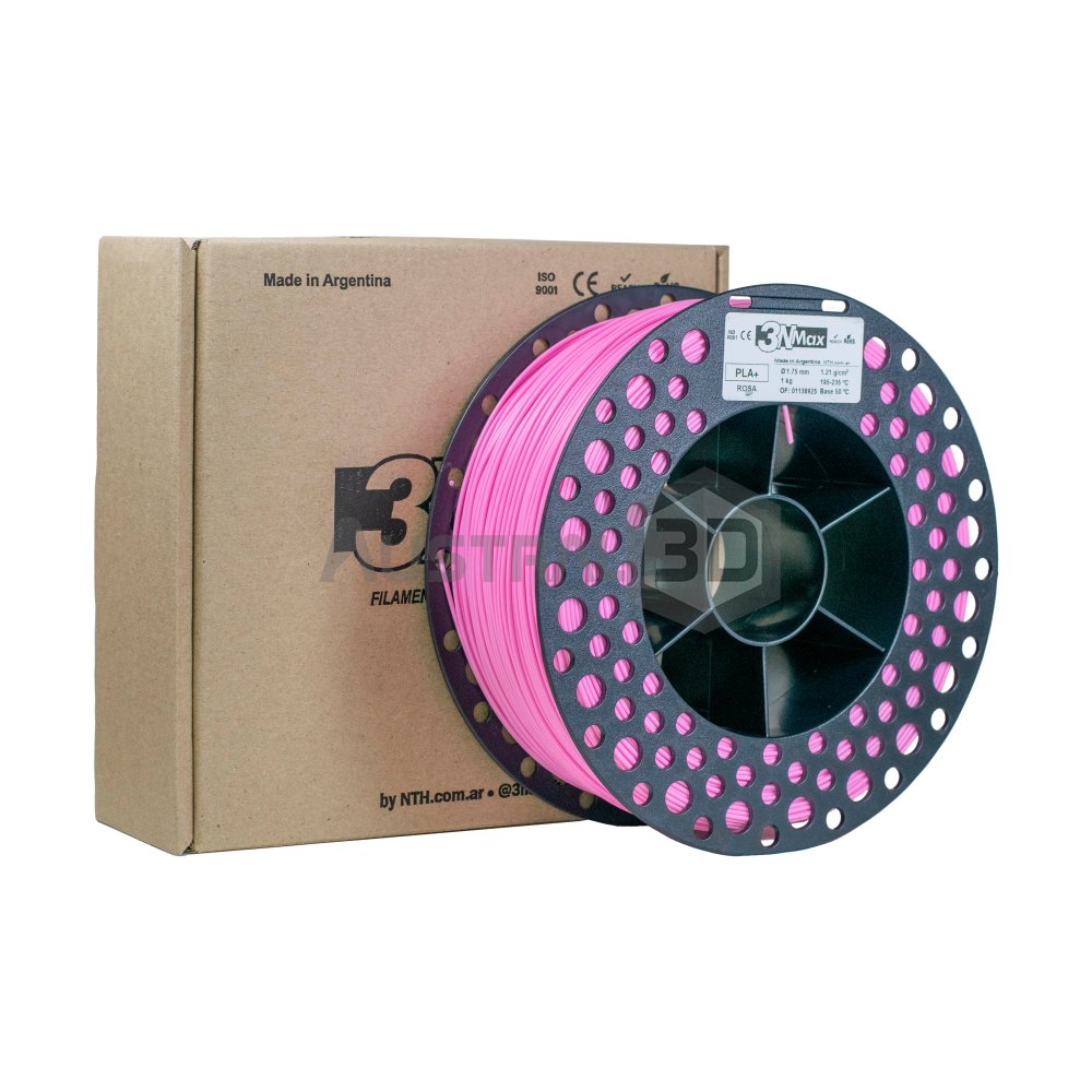 Filamento 3d 3NMAX Pla+ 1.75mm 1kg ROSA