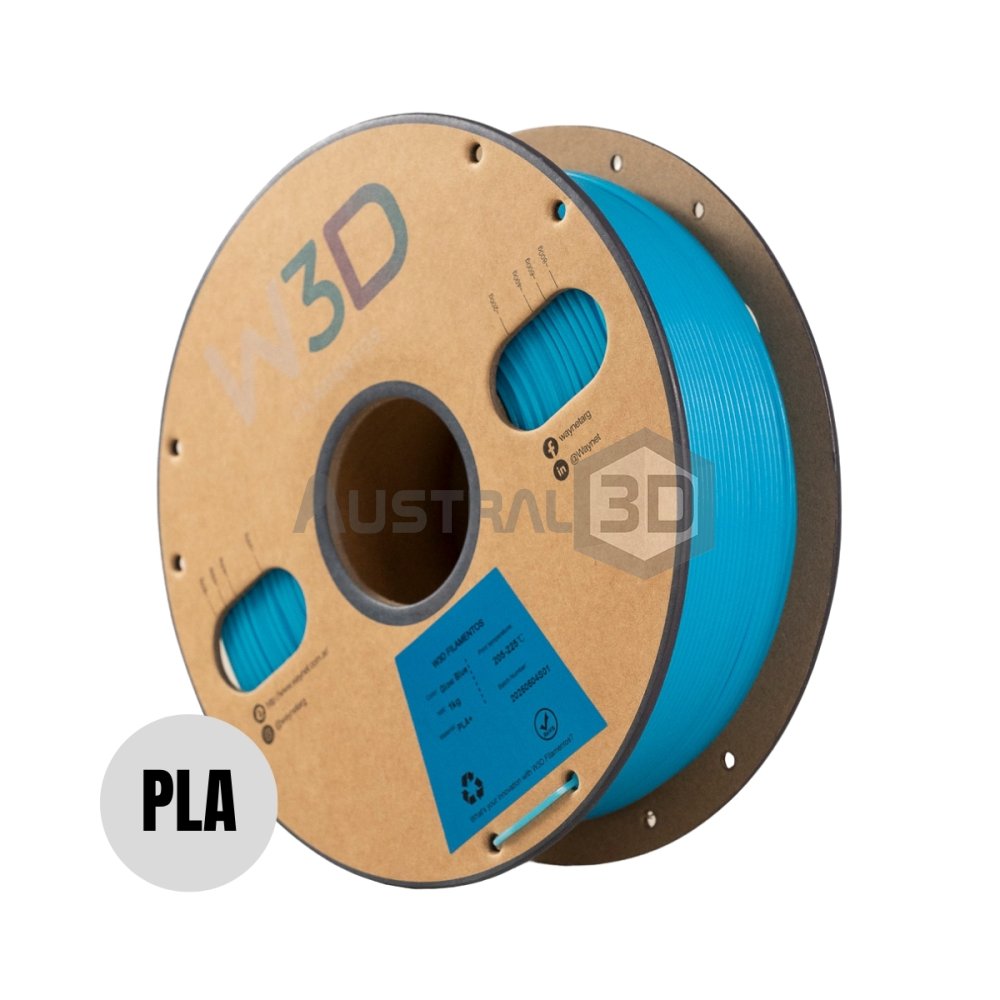 Filamento PLA+ W3D 1kg CELESTE BRILLANTE