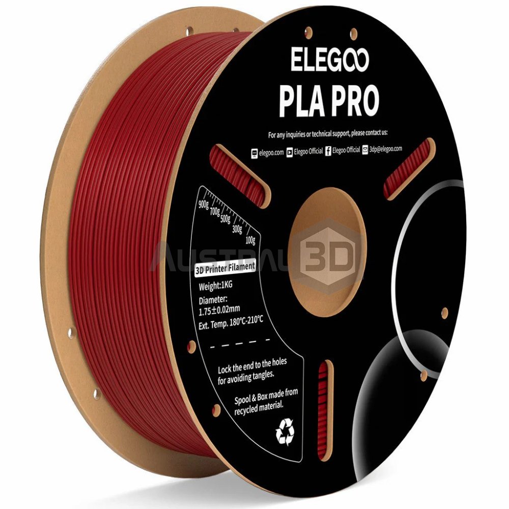 Filamento 3D Elegoo PLA PRO 1kg 1.75mm ROJO BORGOÑA